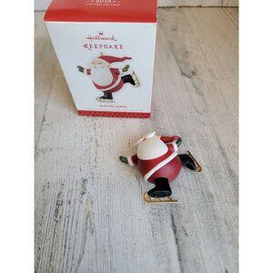 Hallmark skating‎ Santa ornament Xmas claus ice